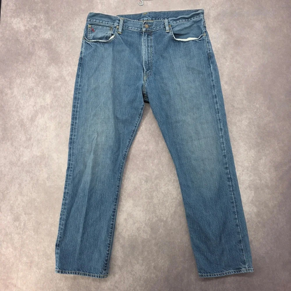 Polo Ralph Lauren Selvedge Jeans Mens 36x30 Straight Leg Medium Wash Fits 40x31